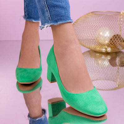 Дамски обувки на ток Lida - Green