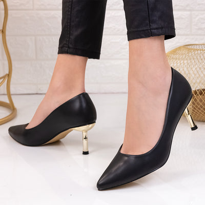 Дамски обувки на ток Evelin - Black