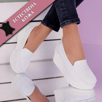 Дамски обувки на платформа Aurelia - White