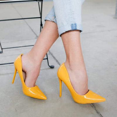 Дамски обувки на ток Maria - Yellow