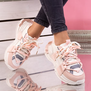 Дамски маратонки Verona - Beige/Pink