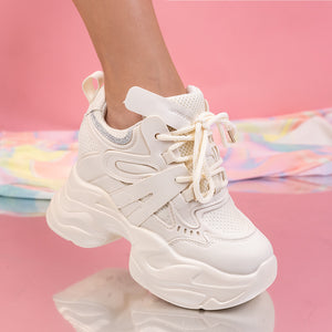 Дамски кецове на платформа Olanda - Beige