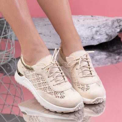 Дамски маратонки Carry - Beige