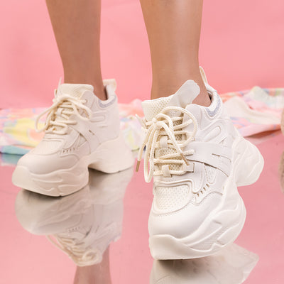 Дамски кецове на платформа Olanda - Beige