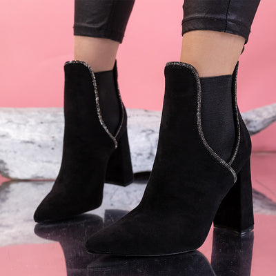 Дамски боти на ток Odeya - Black