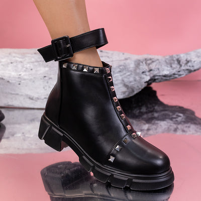 Дамски боти River - Black Leather