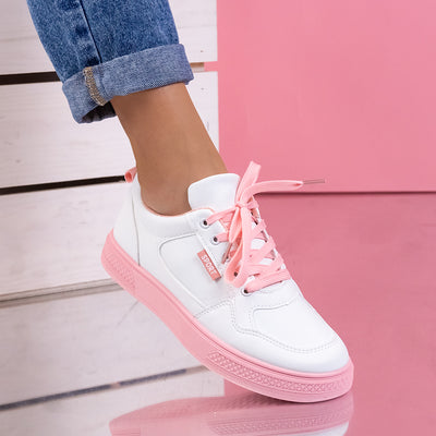 Дамски кецове Teria - White/Pink