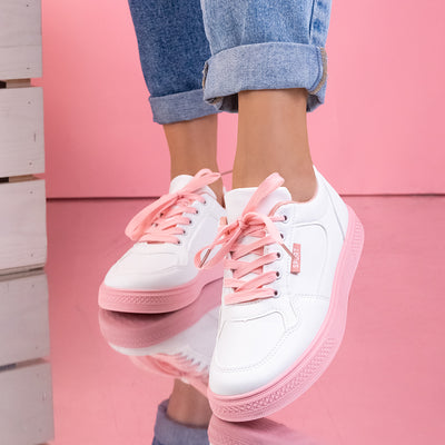 Дамски кецове Teria - White/Pink