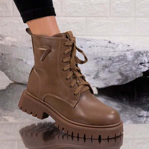 Дамски боти Azila - Khaki Leather