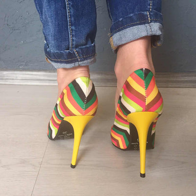Обувки с ток Viviana - Colorful Strips