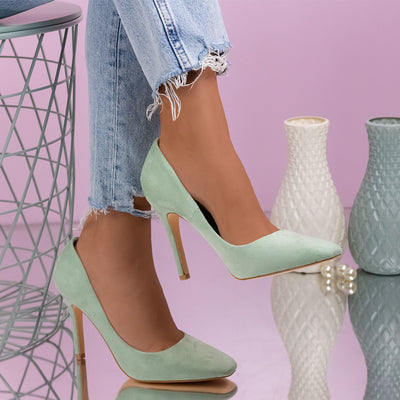 Дамски обувки на ток Marcella - Green