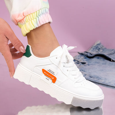 Дамски кецове Magda - White/Orange