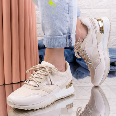 Дамски маратонки Radena - Beige