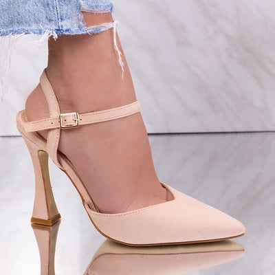 Дамски обувки на ток Raya - Beige