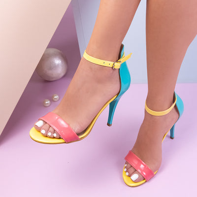 Дамски сандали на ток Irene - Pink