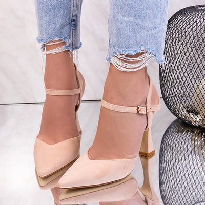 Дамски обувки на ток Raya - Beige