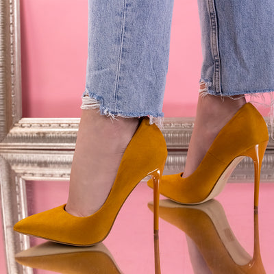 Дамски обувки на ток Emerson - Yellow