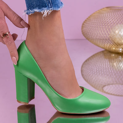 Дамски обувки на ток Donatela - Green