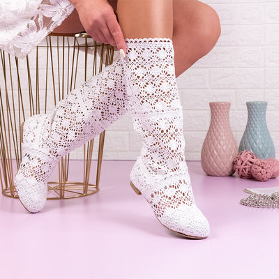 Дамски летни ботуши Anora - White