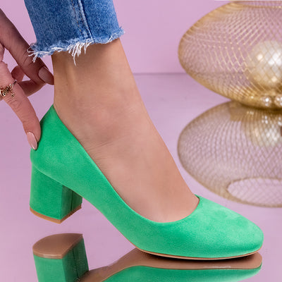 Дамски обувки на ток Lida - Green