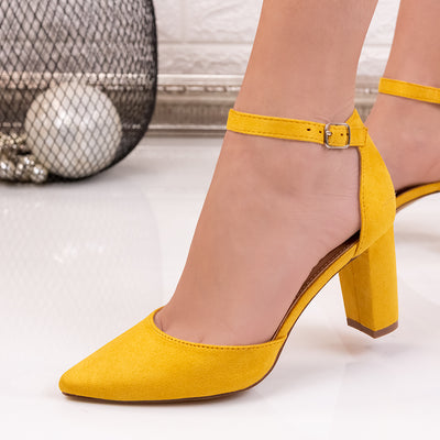 Дамски обувки на ток Fibela - Yellow