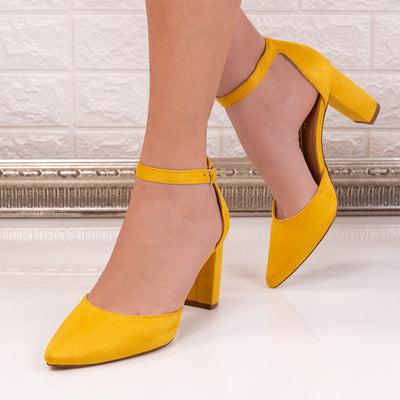 Дамски обувки на ток Fibela - Yellow