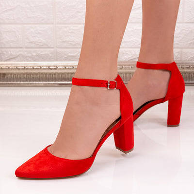 Дамски обувки на ток Fibela - Red