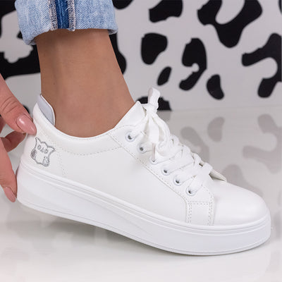 Дамски кецове Janet - White/Silver
