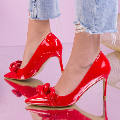 Дамски обувки на ток Ellen - Red