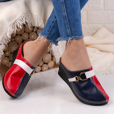Дамски чехли на платформа Dulce - Navy