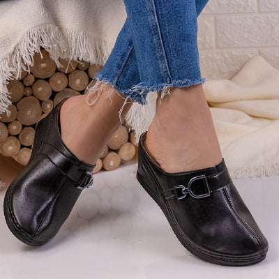 Дамски чехли на платформа Dulce - Black