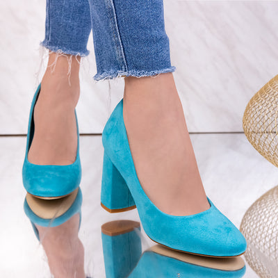 Дамски обувки на ток Donna - Blue