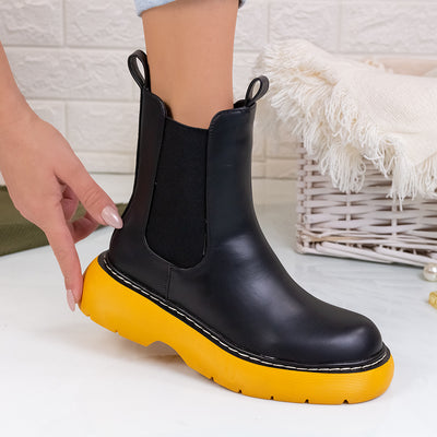 Дамски боти Zahara - Black/Yellow