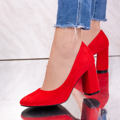 Дамски обувки на ток Donna - Red