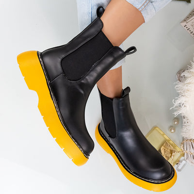Дамски боти Zahara - Black/Yellow