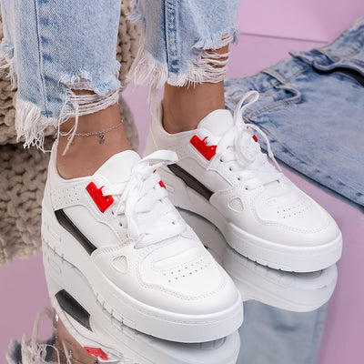 Дамски кецове Marica - White/Red