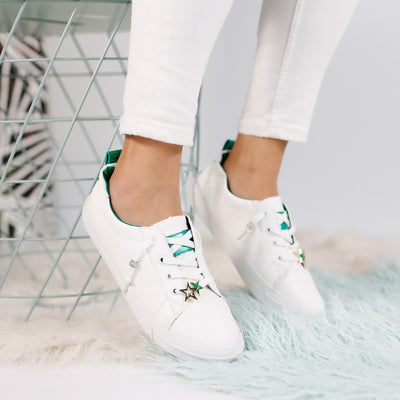 Дамски кецове Ivy - white and green