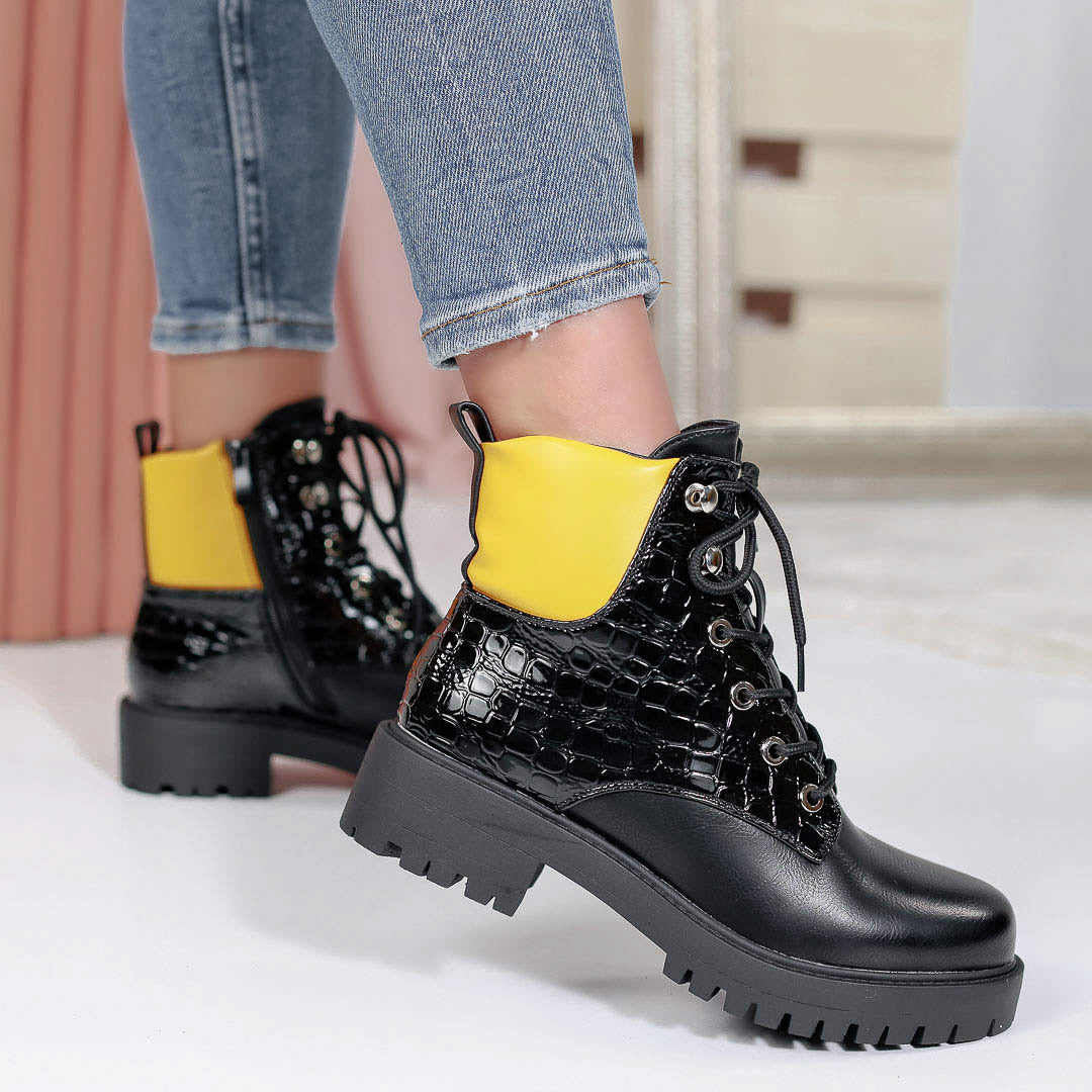 Дамски боти Teres - Black/Yellow