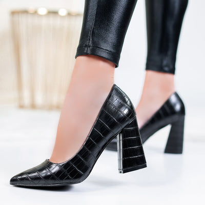 Дамски обувки на ток Hedia - Black