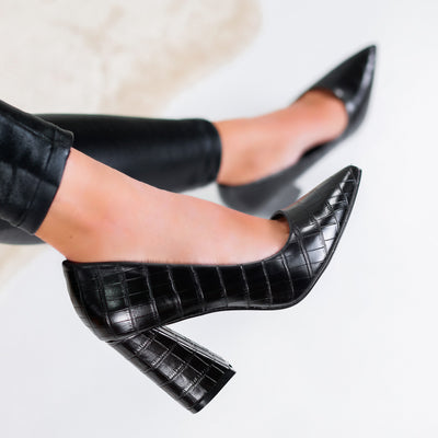 Дамски обувки на ток Hedia - Black