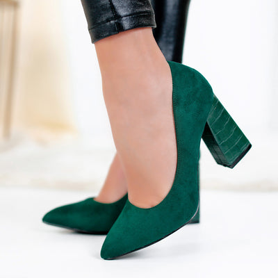 Дамски обувки на ток Dolly - Green