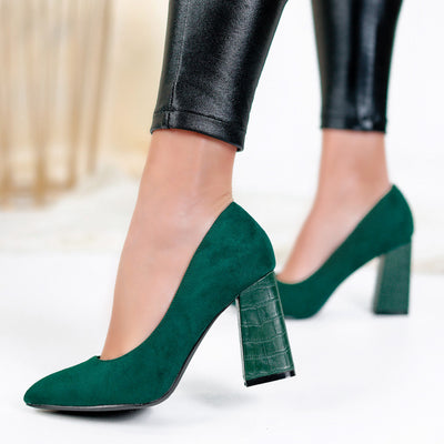 Дамски обувки на ток Dolly - Green