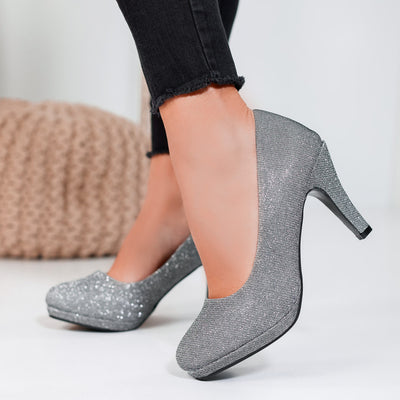 Дамски обувки на ток Dorotea - Metalic