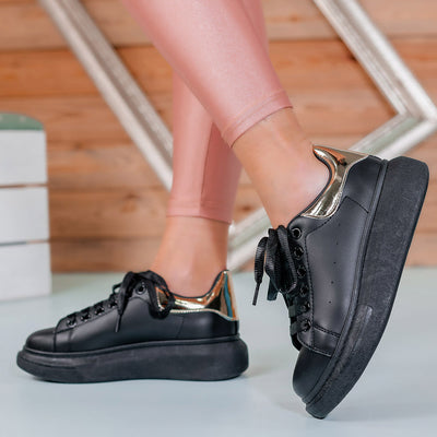 Дамски кецове Ferry - Black/Gold