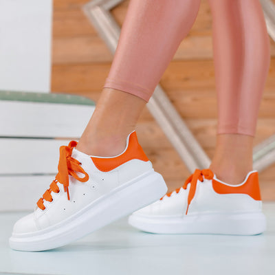 Дамски кецове Ferry - White/Orange
