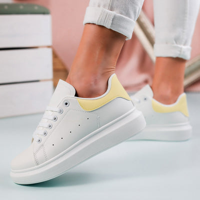 Дамски кецове Marie - White/Yellow
