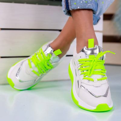 Дамски маратонки Otisa - White/Neon