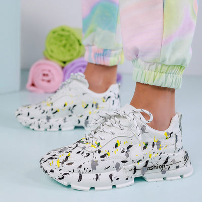 Дамски маратонки Yasmin - White/Grey