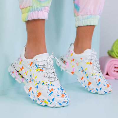 Дамски маратонки Yasmin - White/Red