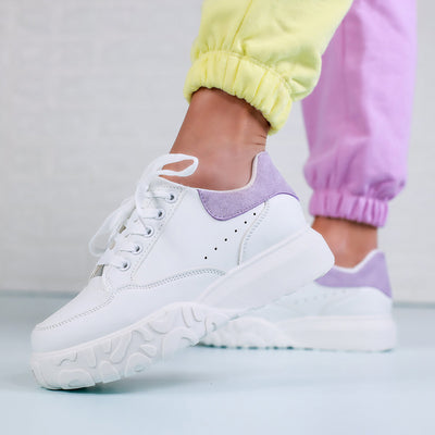 Дамски кецове Bliss - White/Purple